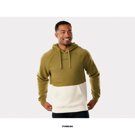 Trek Color Block Logo Unisex Hoodie Olive/Cream | Sweatshirt