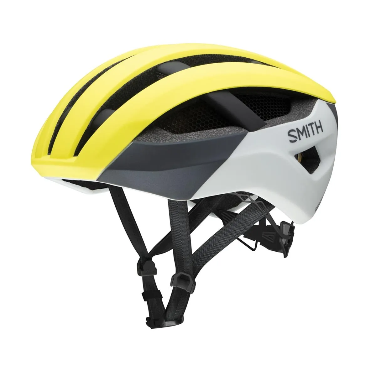 SMITH NETWORK MIPS matte neon yellow viz | Road bike helmet