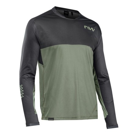 NORTHWAVE EDGE LS JERSEY black/forest green | Bike jersey