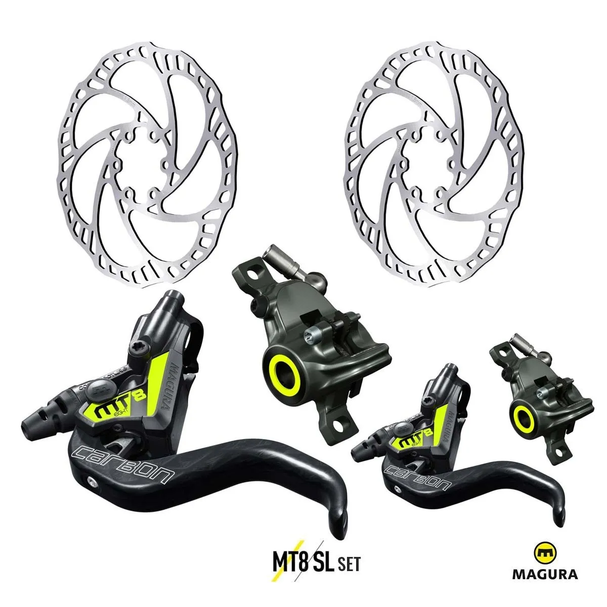 MAGURA MT8 SL (set of two brakes) + Storm SL.2 160/160