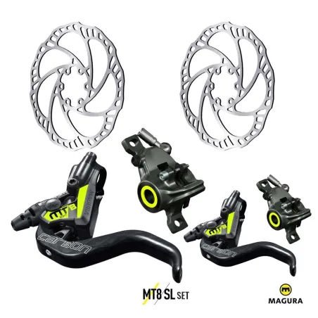 MAGURA MT8 SL (set of two brakes) | Дискови спирачки комплект за велосипед - 2 бутална + Storm SL.2 160/160