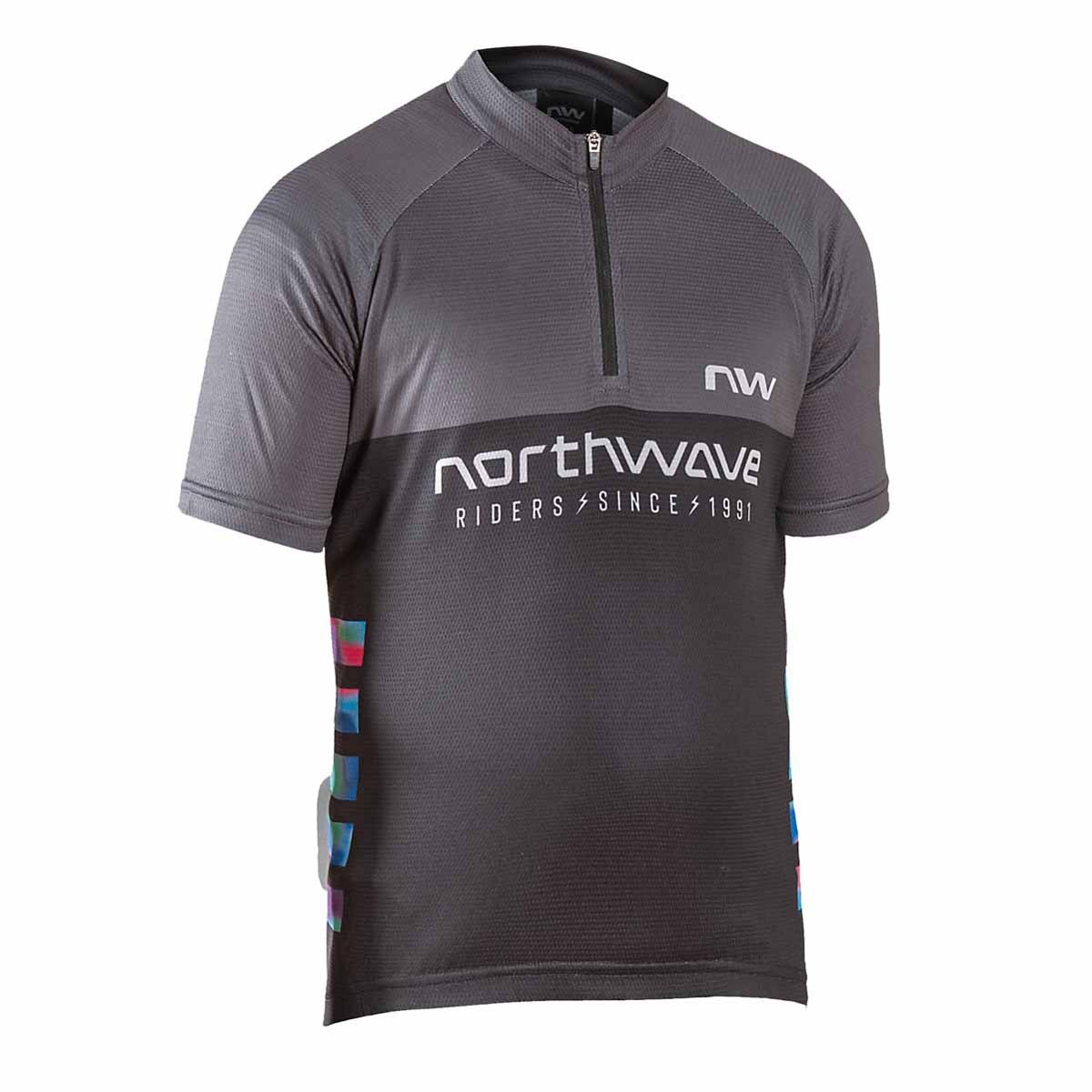 NORTHWAVE FORCE EVO black/radiant red | Детско шосейно/ХС джърси с къс ръкав за колелоездене