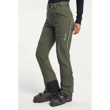 TENSON Ski Touring Softshell Pants Women | Dark Olive