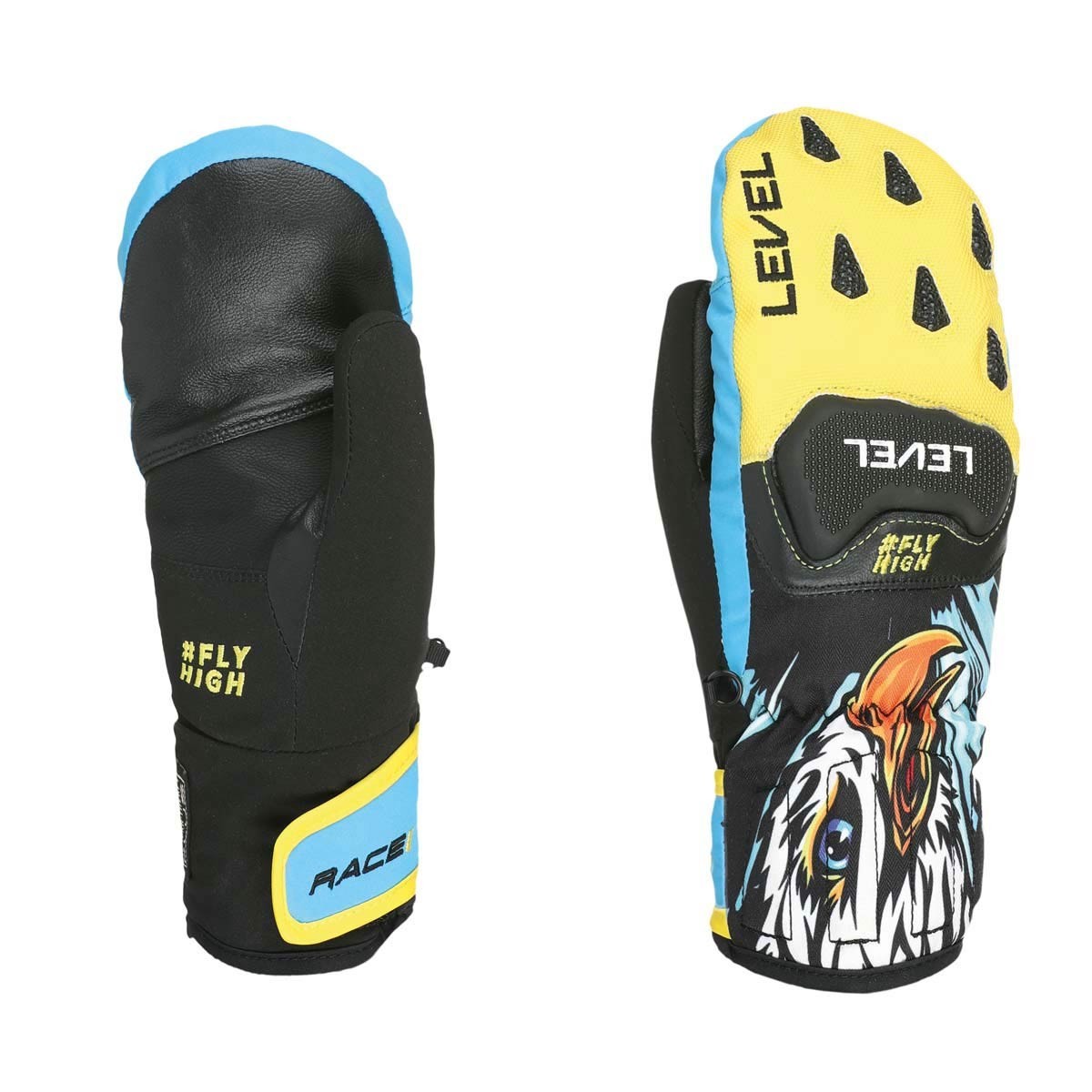 LEVEL RACE JR MITTEN YELLOW-BLUE | Kids Ski/Snowboard gloves
