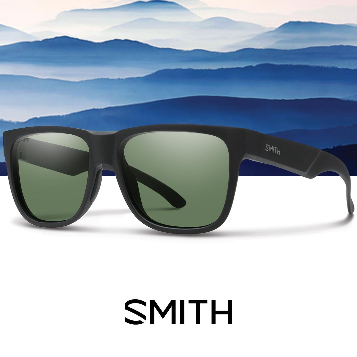 SMITH LOWDOWN 2 MATTE BLACK Chromapop Polarized Green
