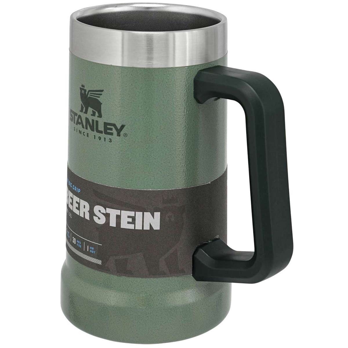 STANLEY THE BIG GRIP BEER STEIN .70L / 24OZ Hammertone Green