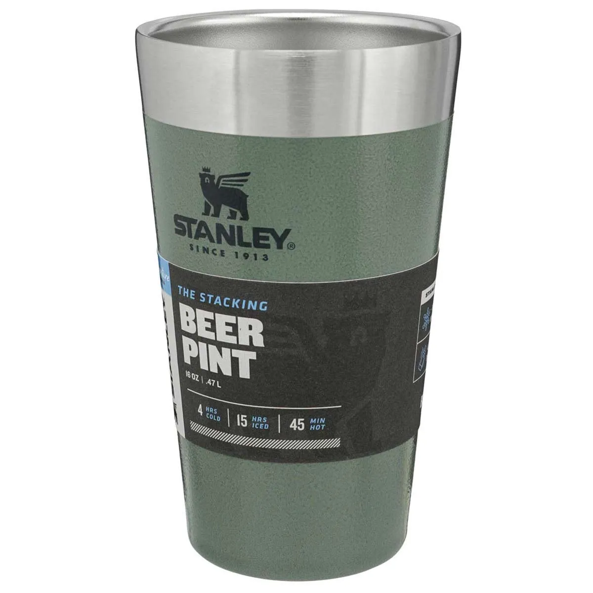 STANLEY THE STACKING BEER PINT .47L / 16OZ Hammertone Green