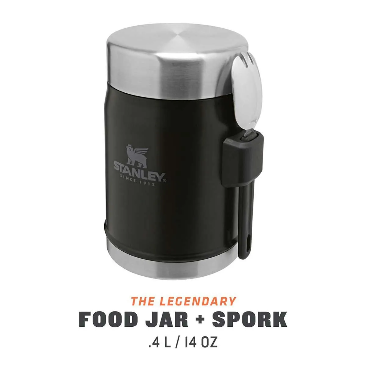 STANLEY THE LEGENDARY FOOD JAR + SPORK 14OZ / .4L Matte Black Pebble