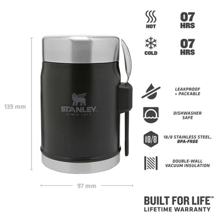 STANLEY THE LEGENDARY FOOD JAR + SPORK 14OZ / .4L Matte Black Pebble