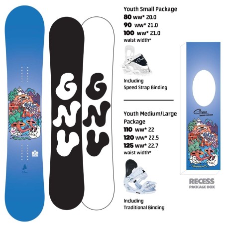 2026 GNU RECESS PACKAGE - GROM 120 | kids snowboards