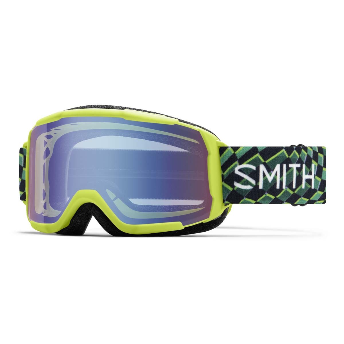 SMITH DAREDEVIL electric lime left turn | S2 BLUE Sensor Mirror | ски & сноуборд маска