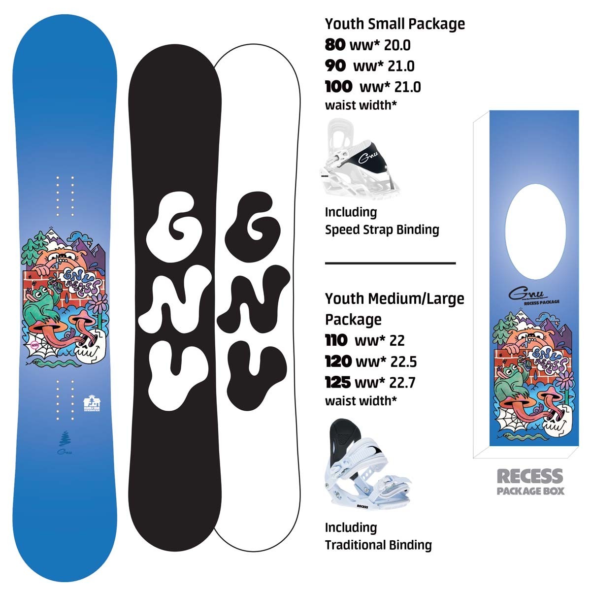 2026 GNU RECESS PACKAGE - MINI 90 | kids snowboards