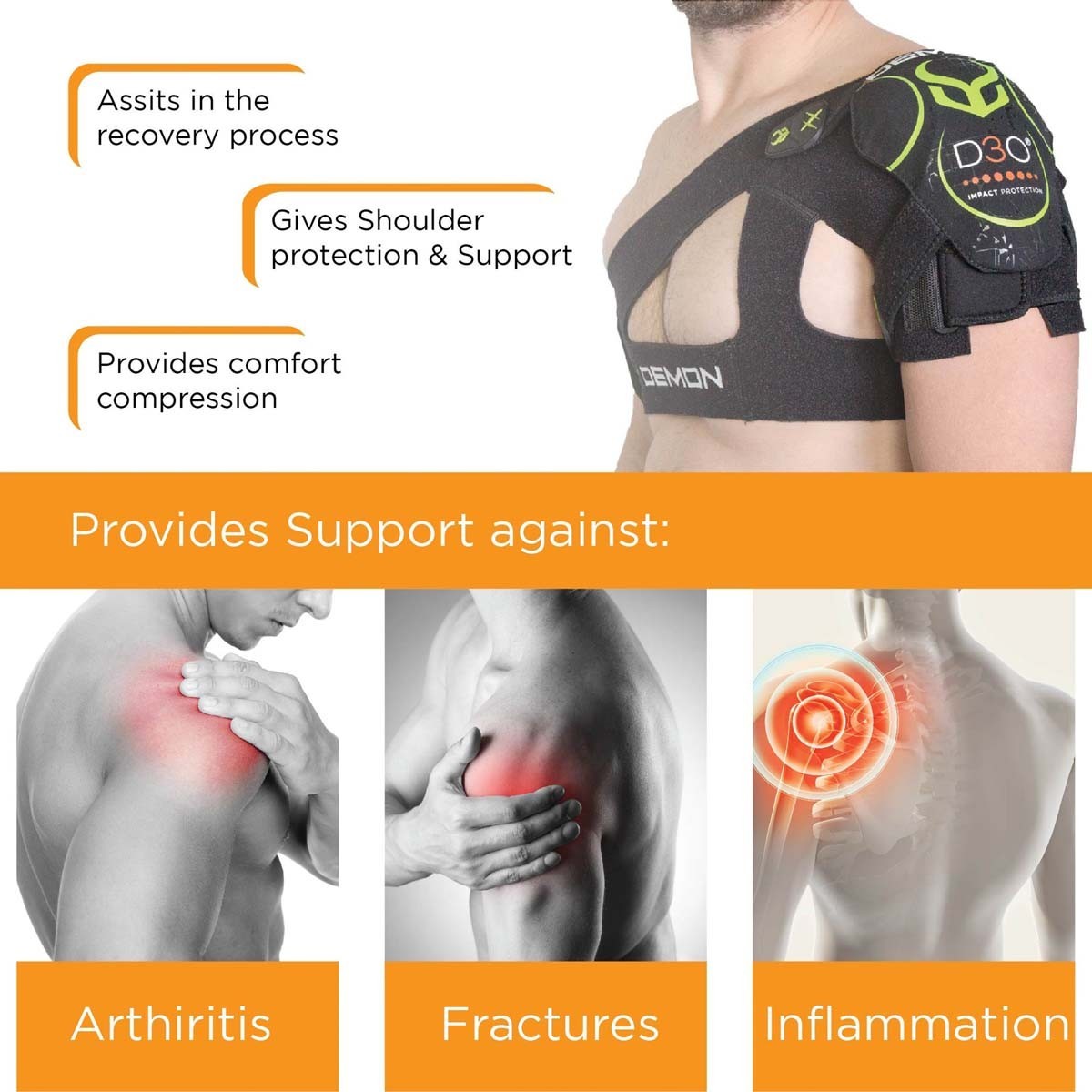 DEMON SHOULDER BRACE X D3O Black | BODY ARMOR