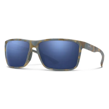 Sunglasses SMITH RIPTIDE/S Matte Flint / Tarmac Tortoise | ChromaPop Glass Polarized Dark Blue Mirror