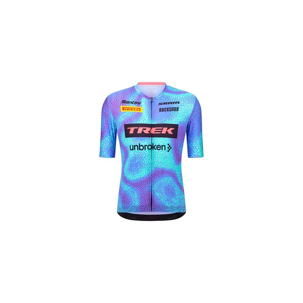 Cycling Jersey Santini Trek-Unbroken XC Team Replica Light Blue