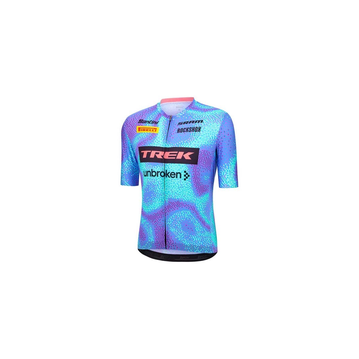 Cycling Jersey Santini Trek-Unbroken XC Team Replica Light Blue