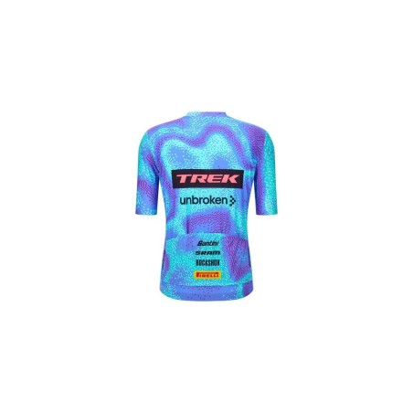 Cycling Jersey Santini Trek-Unbroken XC Team Replica Light Blue