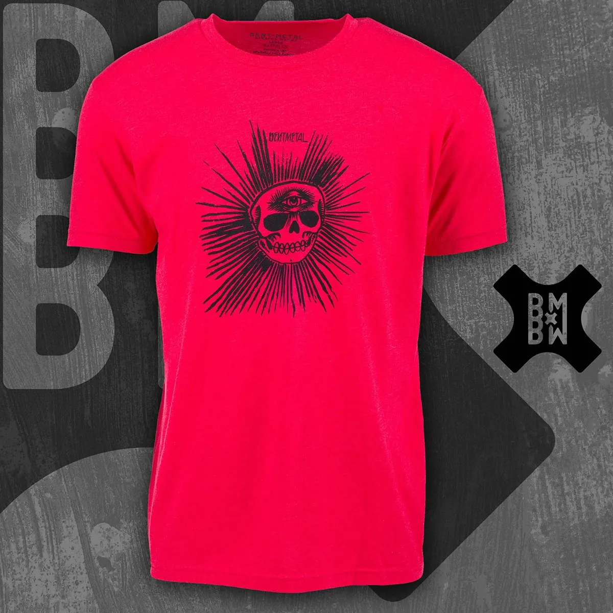 BENT METAL BENT SKULL TEE red