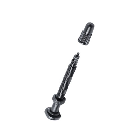 Вентил за велосипед BONTRAGER Round Base TLR Metallic Charcoal 50 mm