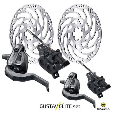 Хидравлични дискови спирачки за велосипед MAGURA GUSTAV ELITE | 2 BRAKES + MDR-C 203/203