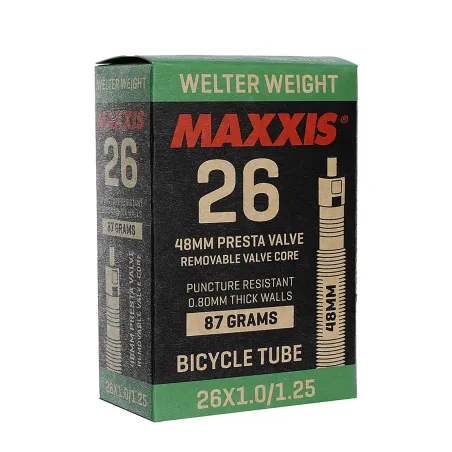 MAXXIS WELTER WEIGHT 26X1.0/1.25 | Френски Вентил 48мм | Вътрешна гума за велосипед