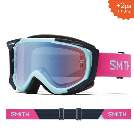 SMITH FUEL V2 Iceberg Peony | S2 BLUE Sensor Mirror | Bike goggle